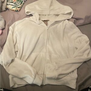 H&M White Hooded Sweater